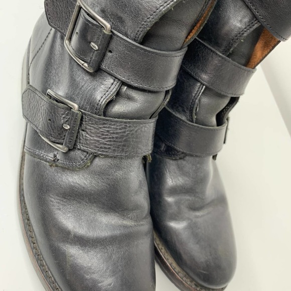 Frye Natalie Triple Buckle Ankle Short Boots Black Booties Womens 8 - Picture 5 of 16